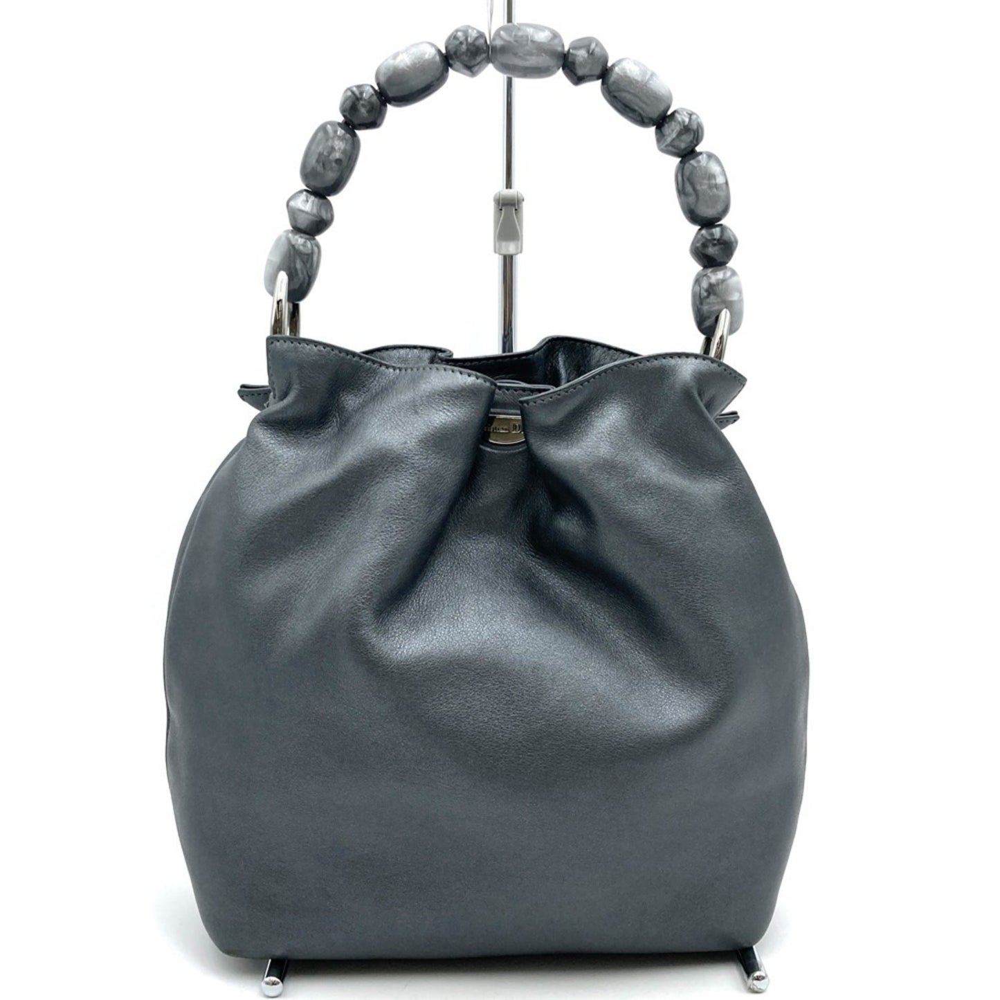 Christian Dior Gray Leather Handbag Leather