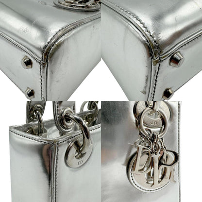 Christian Dior Silver Leather Handbag Shoulder Bag Style 3