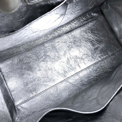 Christian Dior Silver Leather Handbag Leather
