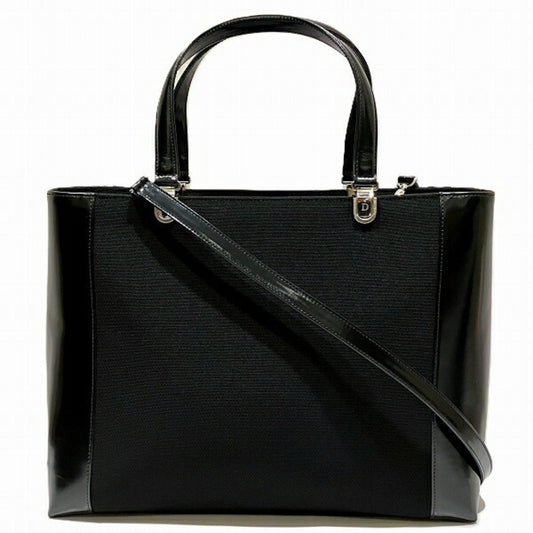 Christian Dior Black Canvas Pouch Shoulder Bag Tote Bag
