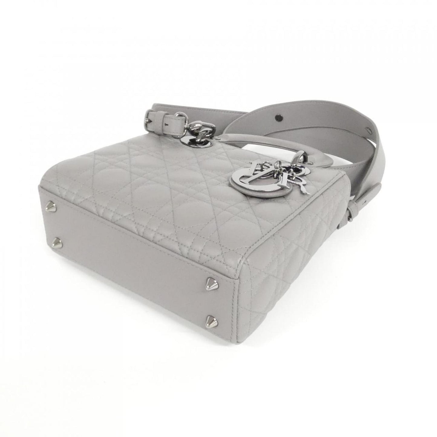 Christian Dior Gray Leather Handbag