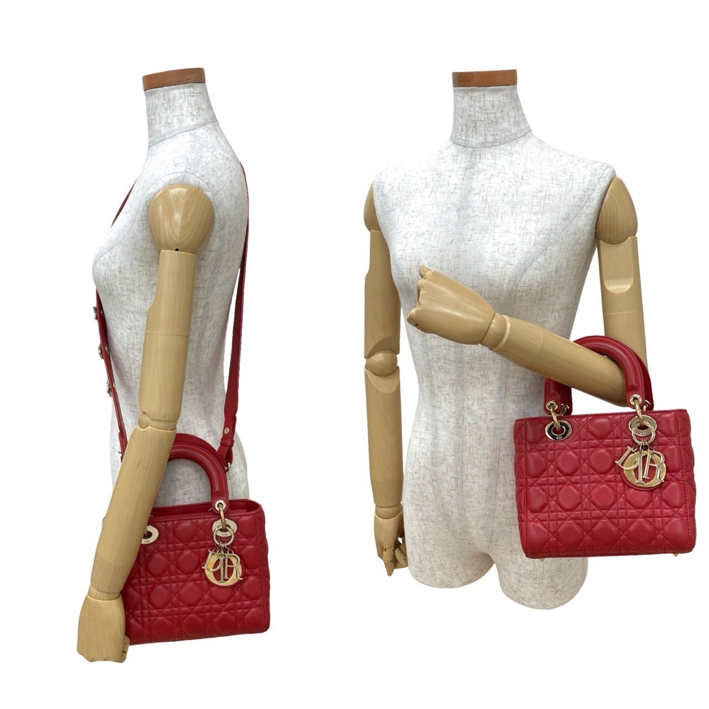 Christian Dior Red Color Leather Handbag Shoulder Bag Style 2