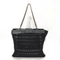 Chanel Bag Chain Tote Black Mesh Stitch Handbag Coco Mark Ladies Canvas x Leather