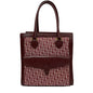 Christian Dior Red Color Canvas Leather Handbag Tote Bag
