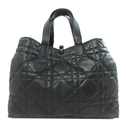 Christian Dior Lady Dior Black Leather Tote Bag
