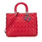 Christian Dior Lady Dior Red Color Leather Handbag Shoulder Bag Leather