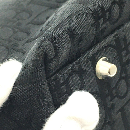 Christian Dior Black Canvas Leather Tote Bag
