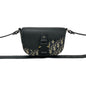 Christian Dior Black Gray Leather Canvas Pochette Shoulder Bag