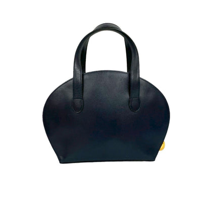 Christian Dior Navy Leather Boston Bag Handbag Tote Bag