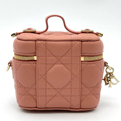 Christian Dior Pink Leather Shoulder Bag Vanity Bag