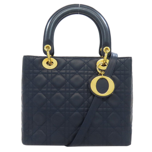 Christian Dior Navy Leather Handbag