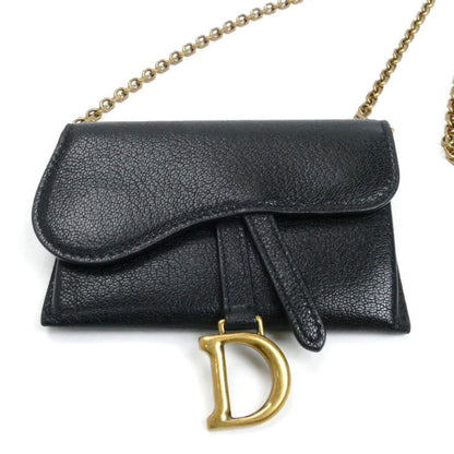 Christian Dior Black Leather Shoulder Bag Style 21