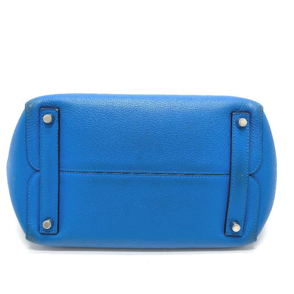 Christian Dior Blue Leather Handbag Shoulder Bag Tote Bag