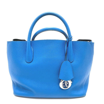 Christian Dior Blue Leather Handbag Shoulder Bag Tote Bag