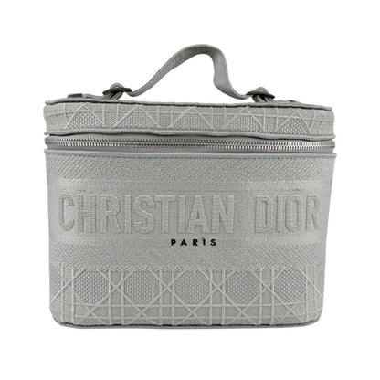 Christian Dior Gray Canvas Handbag Vanity Bag