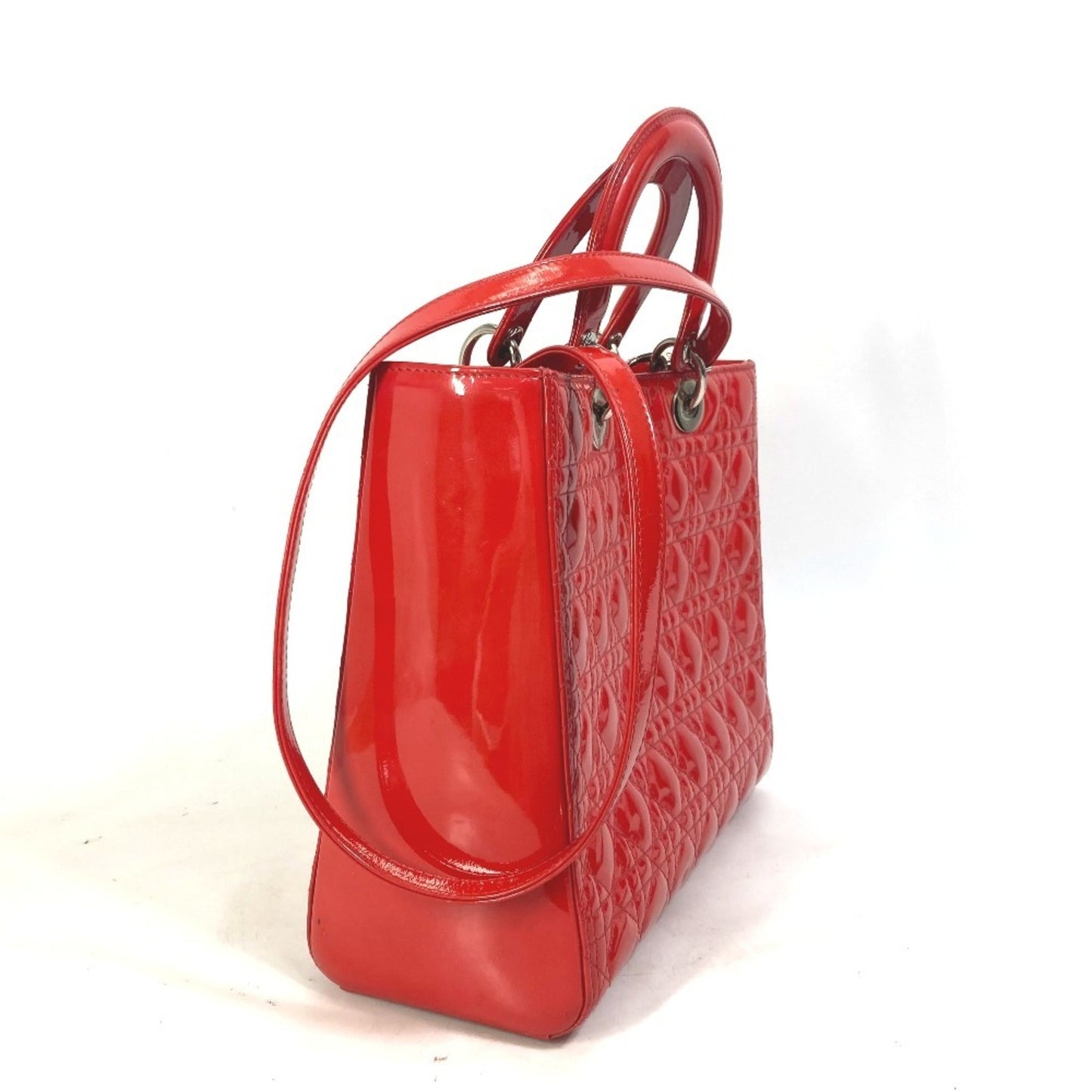 Christian Dior Red Color Leather Handbag Shoulder Bag Style 3