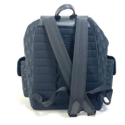 Christian Dior Black Navy Canvas Leather Backpack