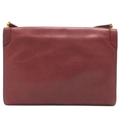 Christian Dior Red Color Leather Shoulder Bag Leather