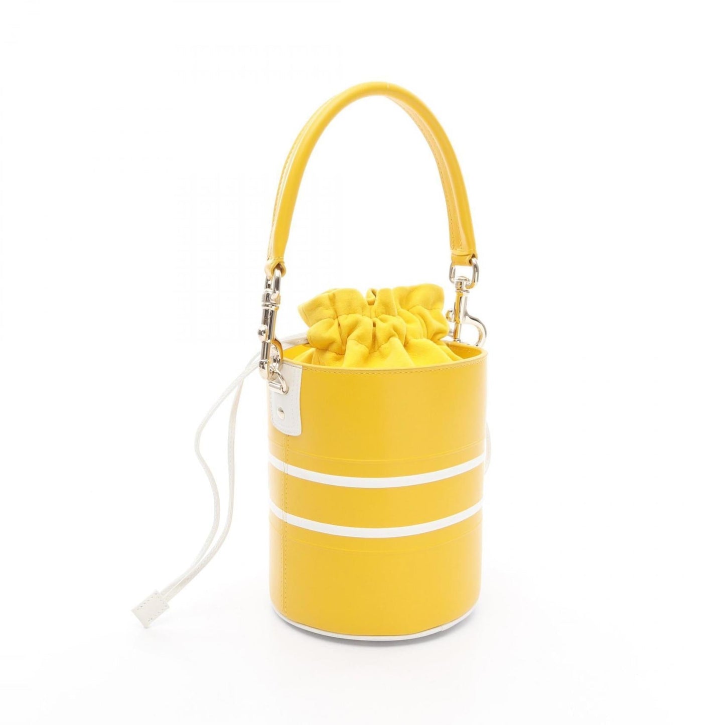 Christian Dior White Yellow Leather Handbag