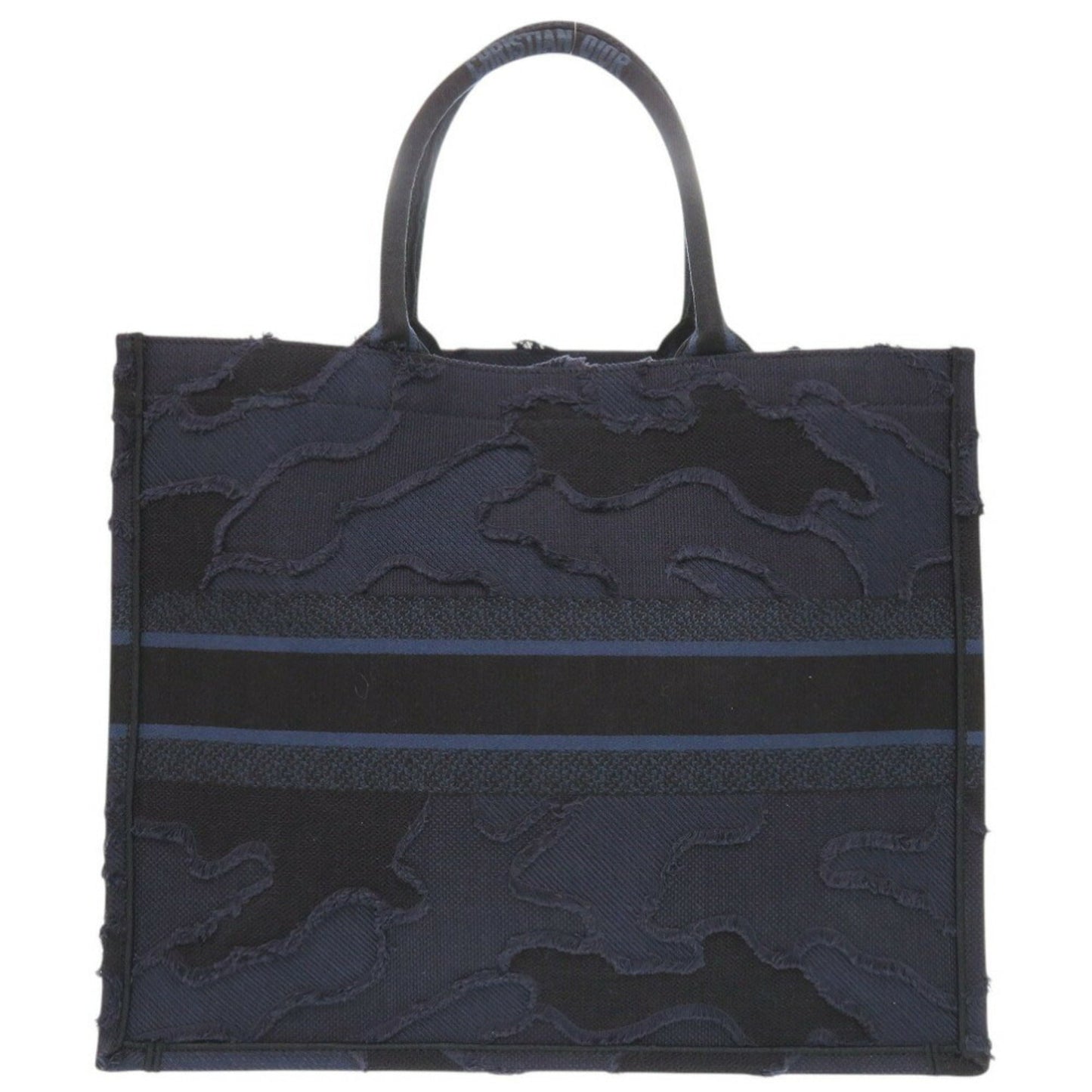 Christian Dior Navy Canvas Tote Bag