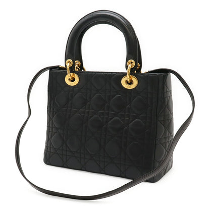 Christian Dior Black Leather Handbag Tote Bag Style 4