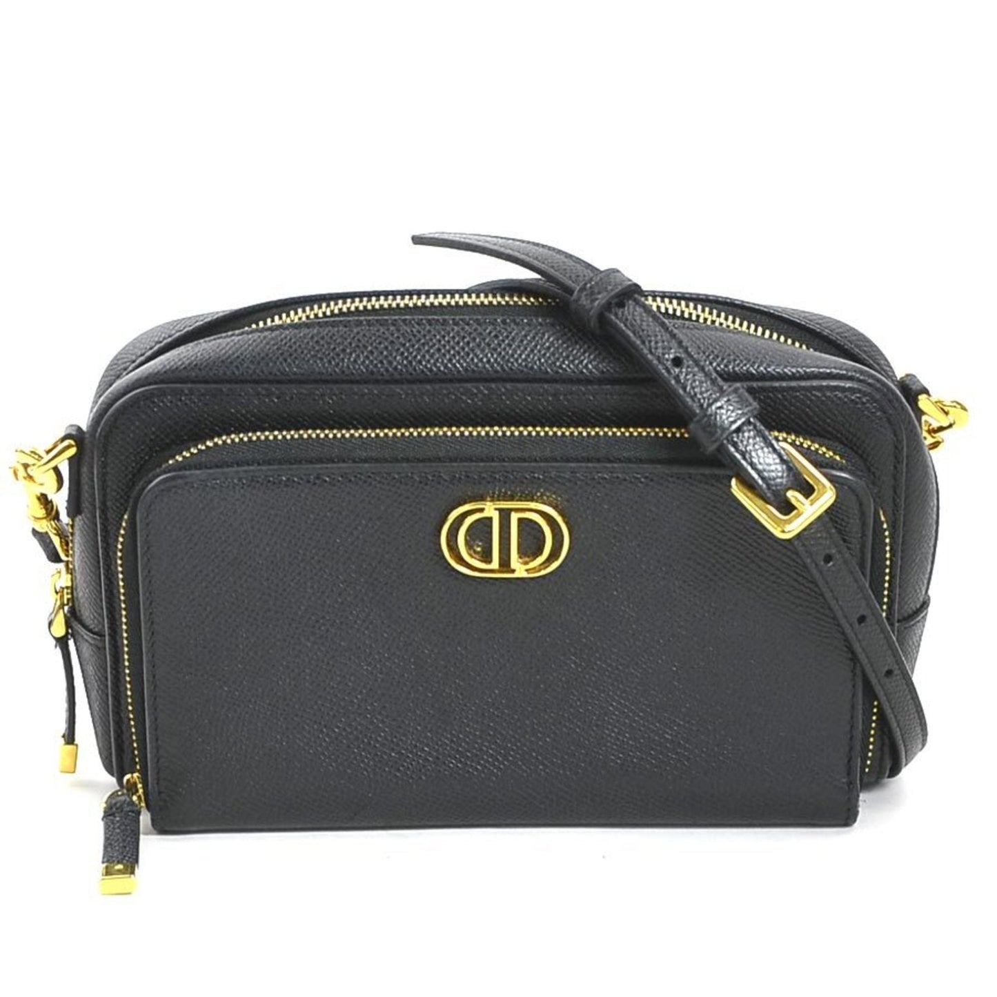 Christian Dior Black Leather Shoulder Bag Style 40