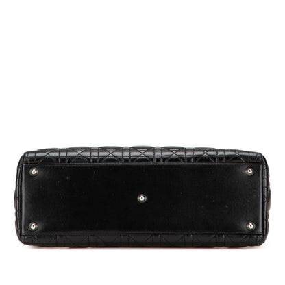Christian Dior Lady Dior Black Leather Handbag Shoulder Bag Leather
