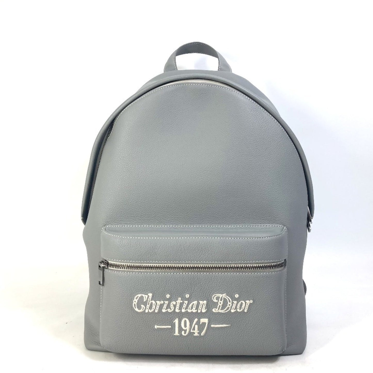 Christian Dior Gray Leather Backpack