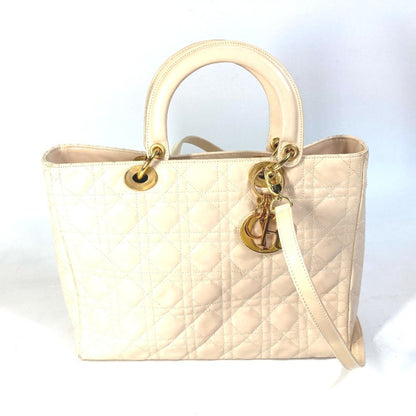 Christian Dior Beige Patent Leather Handbag Shoulder Bag