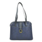 Christian Dior Navy Coated Canvas Leather Shoulder Bag