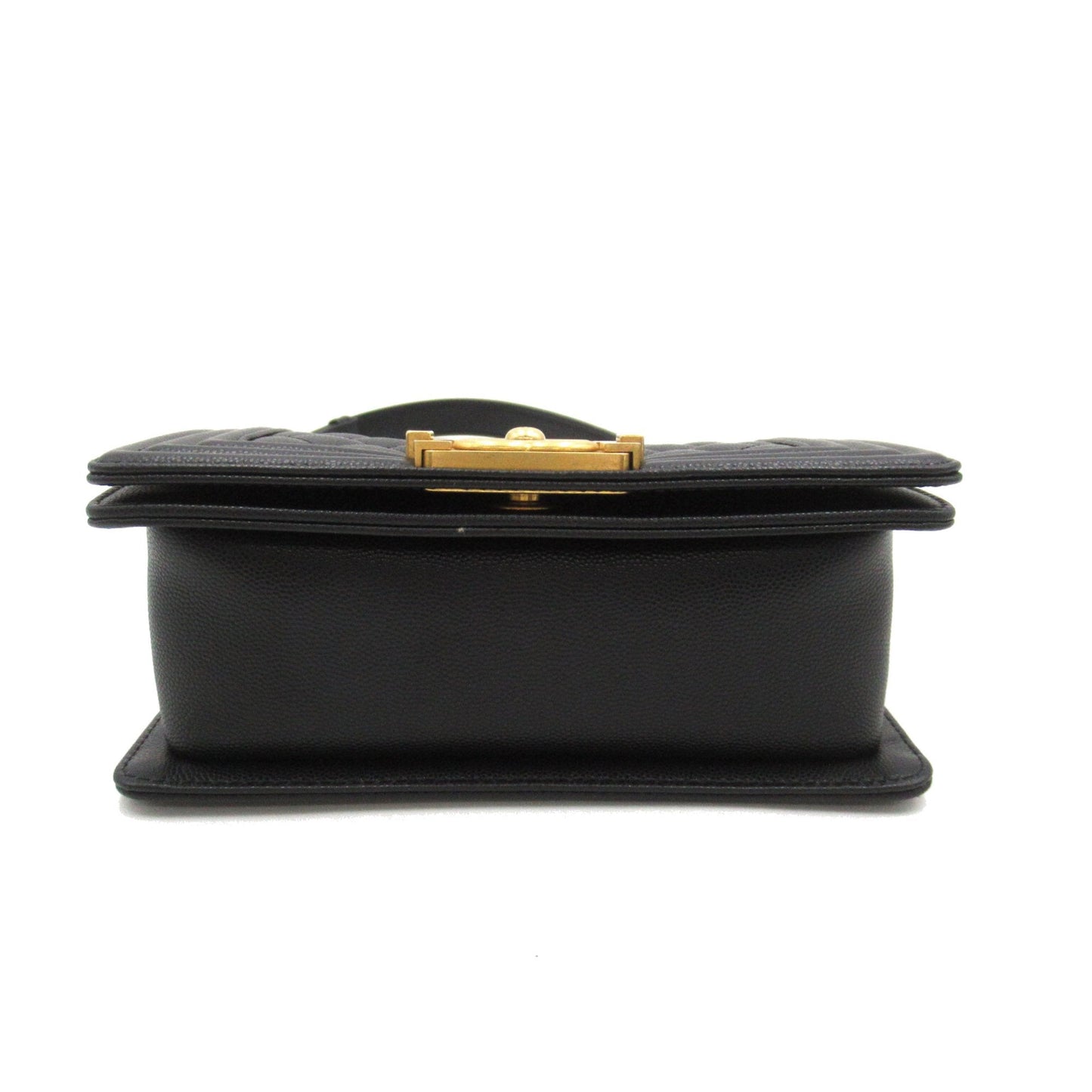 Chanel Boy Chanel ChainShoulder Black Caviar Skin (Grained Calf) A67085