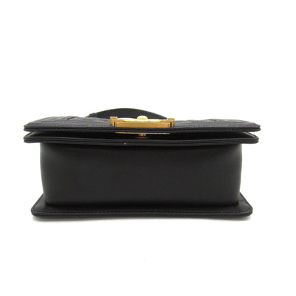 Chanel Boy Chanel ChainShoulder Black Caviar Skin (Grained Calf) A67085