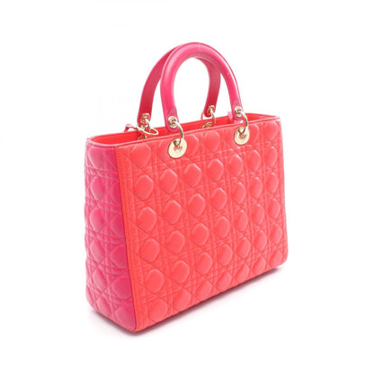 Christian Dior Pink Red Color Leather Handbag