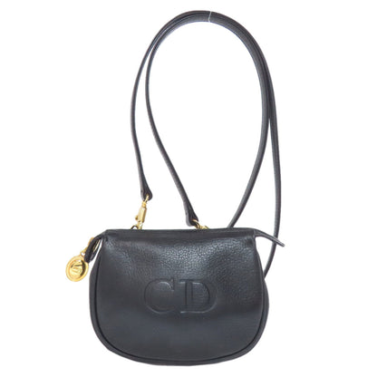 Christian Dior Black Leather Shoulder Bag Style 4