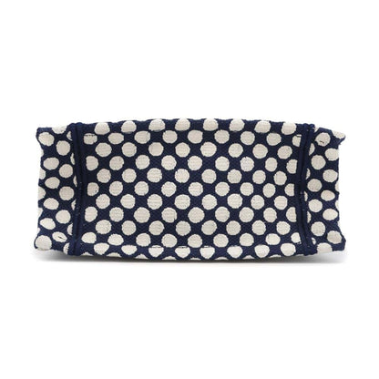 Christian Dior Navy White Canvas Handbag Canvas