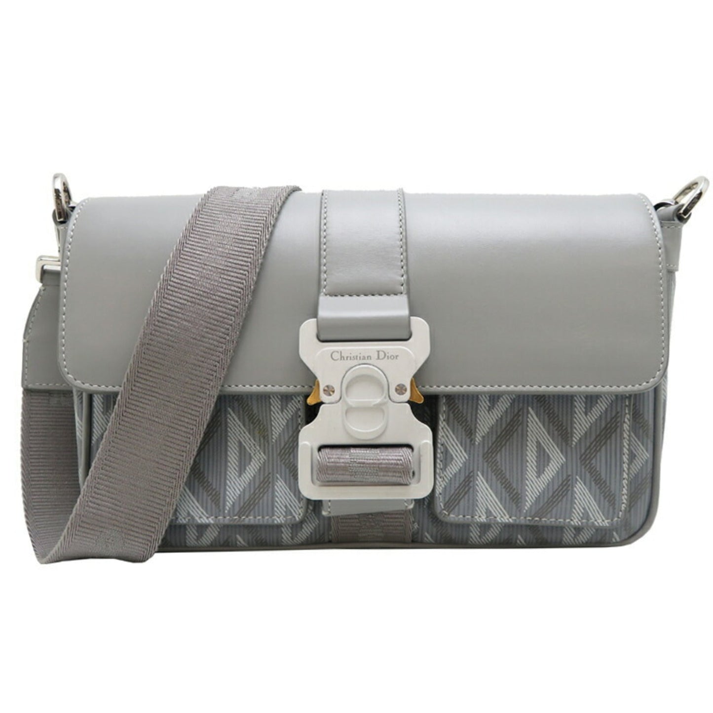 Christian Dior Gray Leather Shoulder Bag Style 3