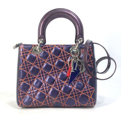 Christian Dior Purple Leather Handbag