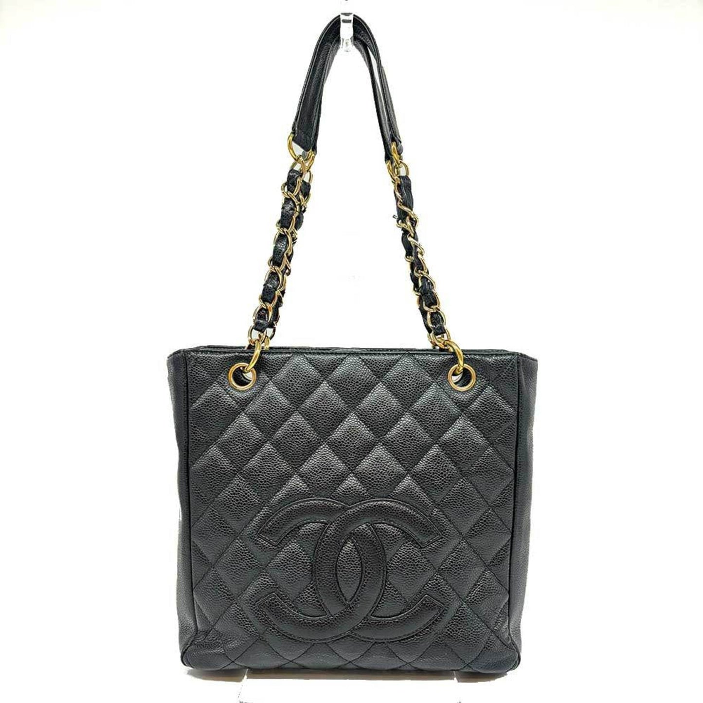Chanel Bag Caviar Skin Chain Shoulder PST Tote Leather Black