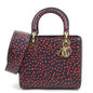 Christian Dior Navy Red Color Leather Handbag Shoulder Bag