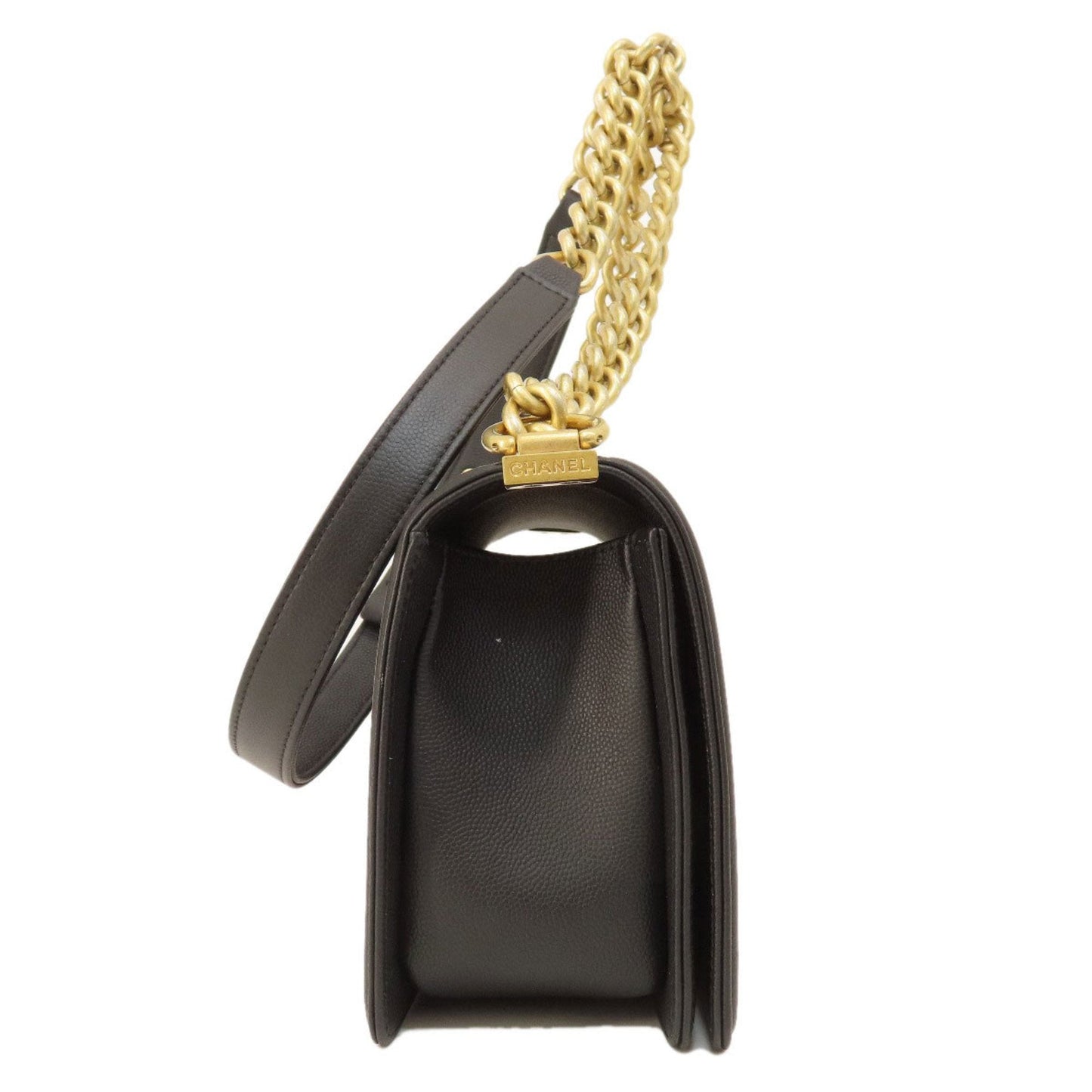 Chanel Boy Chain Shoulder Bag Caviar Skin Women's Chanel