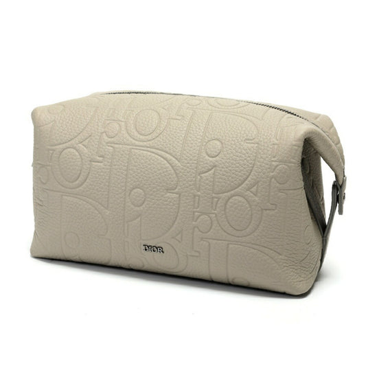 Christian Dior Gray Leather Pouch