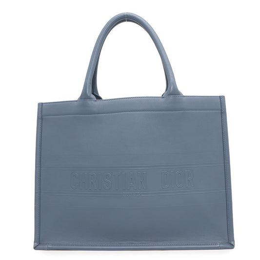Christian Dior Blue Leather Tote Bag