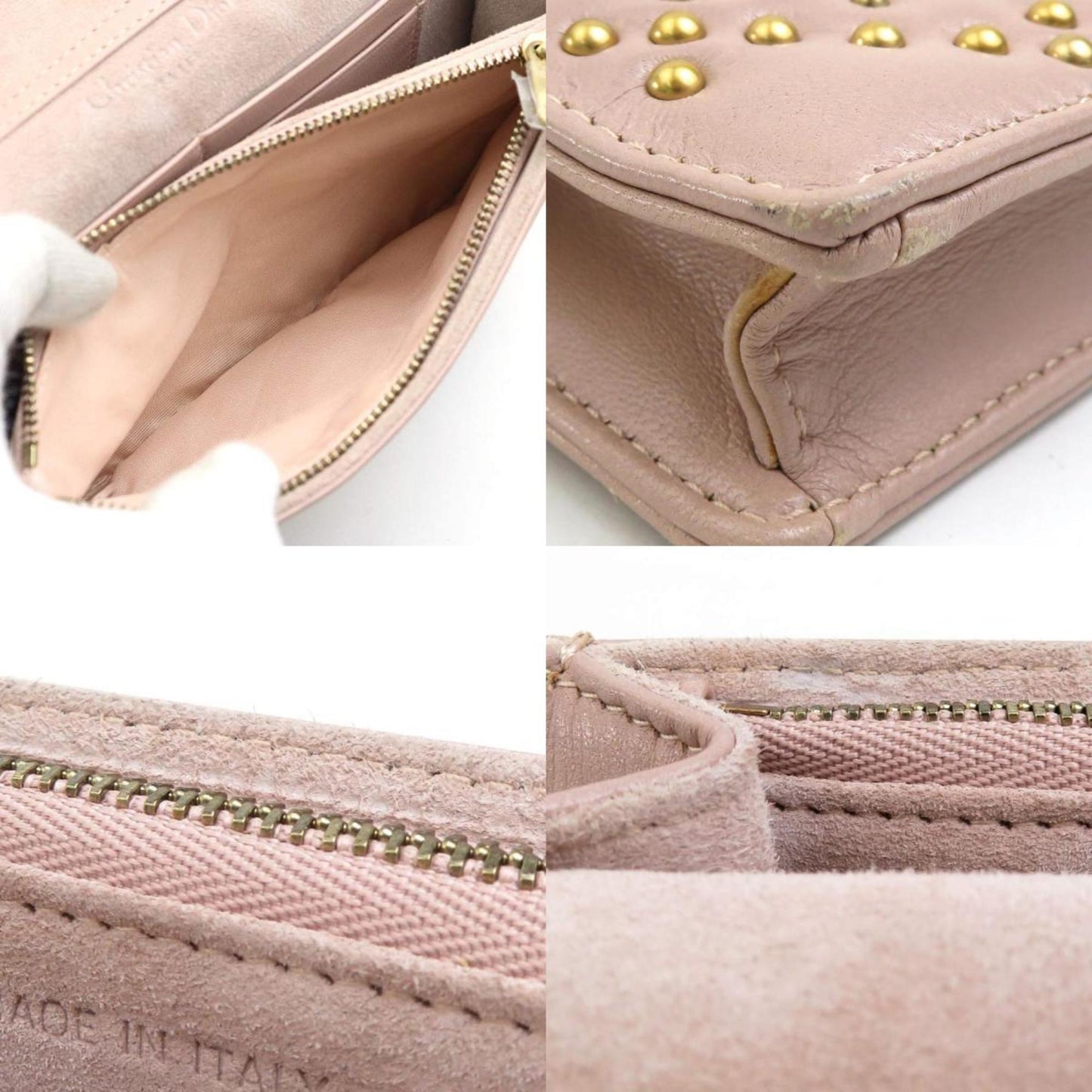 Christian Dior Pink Leather Handbag Shoulder Bag Style 7