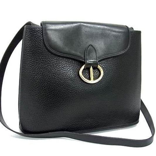 Christian Dior Black Leather Shoulder Bag Style 7