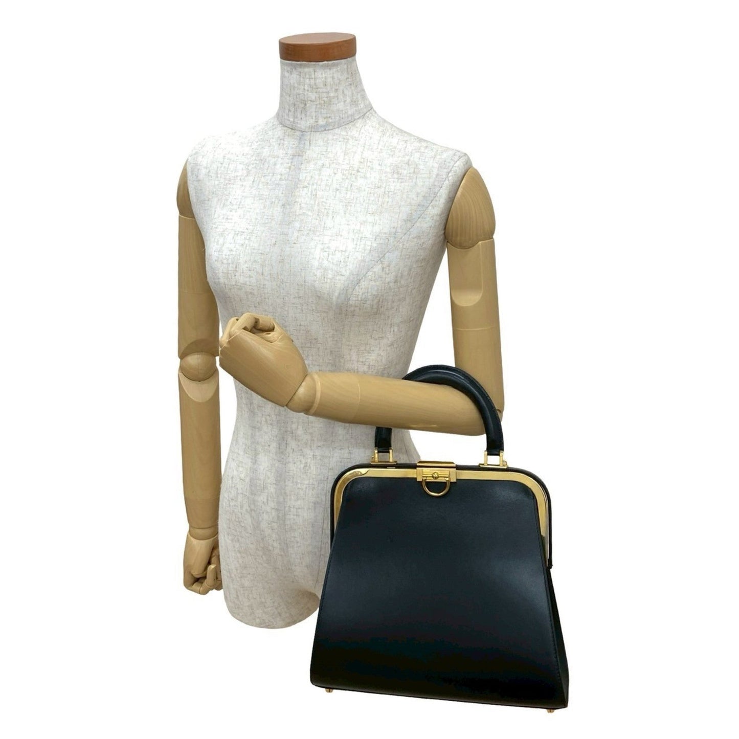 Christian Dior Black Leather Handbag Tote Bag Style 6