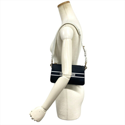 Christian Dior Navy Leather Shoulder Bag Leather
