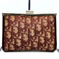 Christian Dior Beige Red Color Canvas Pouch