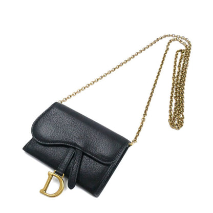 Christian Dior Black Leather Shoulder Bag Style 21