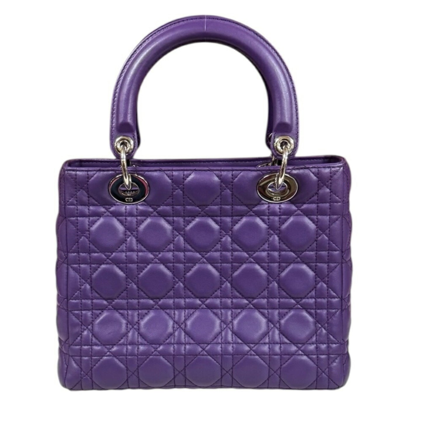 Christian Dior Lady Dior Purple Leather Shoulder Bag