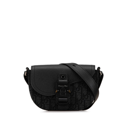 Christian Dior Black Canvas Leather Shoulder Bag